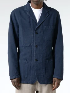 Fashion - Hopsack-Style Workwear Blazer in Navy Outerwear | Blazers