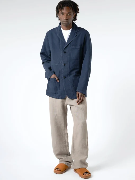 Fashion - Hopsack-Style Workwear Blazer in Navy Outerwear | Blazers