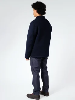 Fashion - Thick Knitted Virgin Wool Melton Jacket in Outerwear
