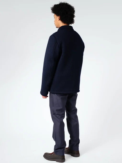 Fashion - Thick Knitted Virgin Wool Melton Jacket in Outerwear