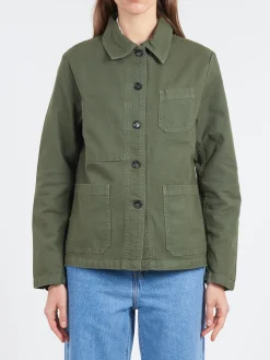 Fashion - Women's No. 4 Workwear Jacket in Jade Women Overalls & Jumpsuits | Outerwear