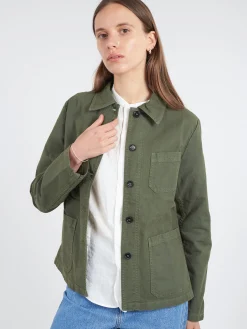 Fashion - Women's No. 4 Workwear Jacket in Jade Women Overalls & Jumpsuits | Outerwear