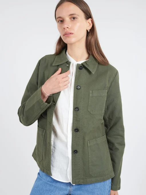 Fashion - Women's No. 4 Workwear Jacket in Jade Women Overalls & Jumpsuits | Outerwear