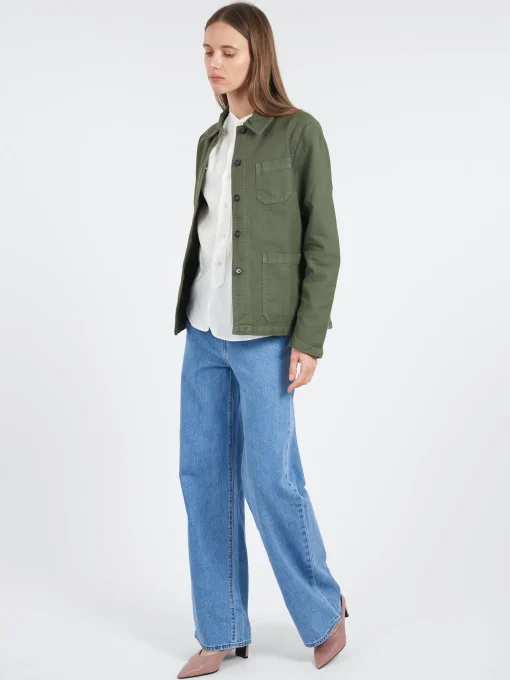 Fashion - Women's No. 4 Workwear Jacket in Jade Women Overalls & Jumpsuits | Outerwear