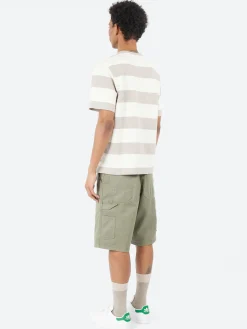 Online - Dean Stripe Textured T-Shirt in Clay and Ecru T-Shirts