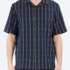 Hot - Didcot Short Sleeve Shirt in Navy and Orange Button-Ups