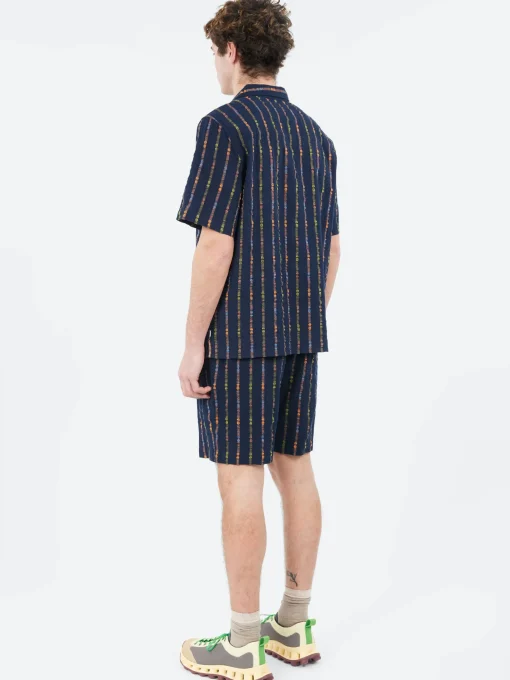 Hot - Didcot Short Sleeve Shirt in Navy and Orange Button-Ups