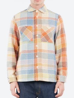 Best - Whiting Overshirt in Blue and Orange Pike Check Outerwear
