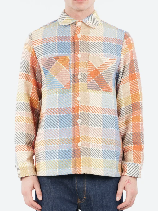 Best - Whiting Overshirt in Blue and Orange Pike Check Outerwear