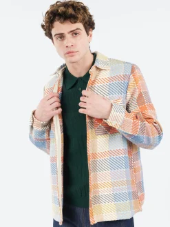 Best - Whiting Overshirt in Blue and Orange Pike Check Outerwear