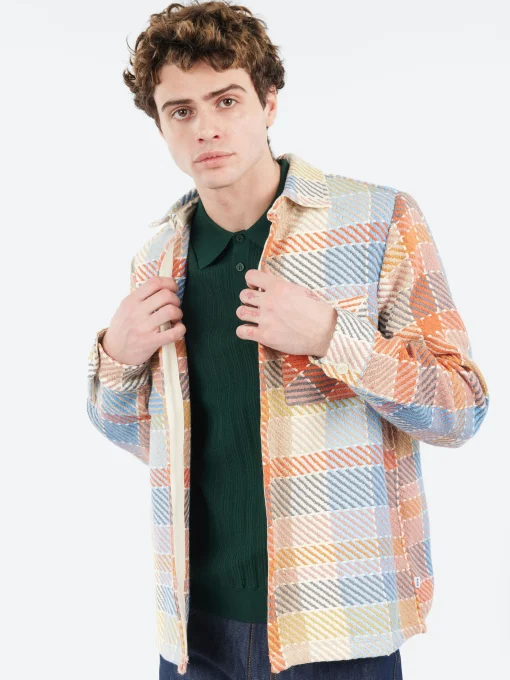 Best - Whiting Overshirt in Blue and Orange Pike Check Outerwear