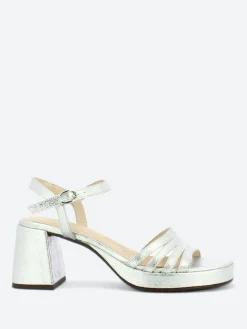 New - G-6801 Heel in Plata Laminato Women Overalls & Jumpsuits | Sandals