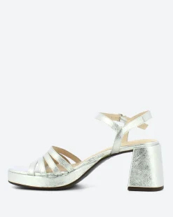New - G-6801 Heel in Plata Laminato Women Overalls & Jumpsuits | Sandals