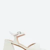 Hot - H-6102 Heel Sandal in Off White Lack Women Overalls & Jumpsuits | Sandals