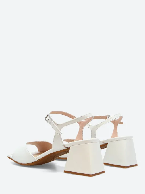 Hot - H-6102 Heel Sandal in Off White Lack Women Overalls & Jumpsuits | Sandals
