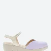 Outlet - Wedge Sandal in Lavender and White Sauva Women Overalls & Jumpsuits | Sandals