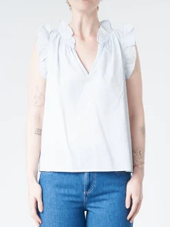 Fashion - Bex Top in (Light Blue) Women Tops & Blouses | Overalls & Jumpsuits