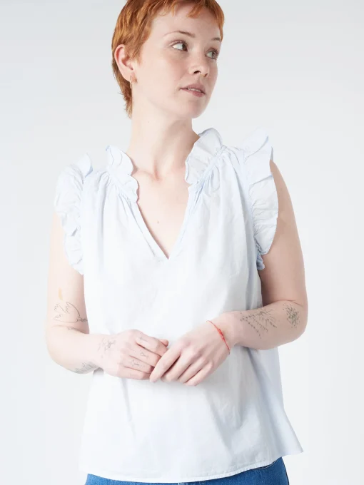 Fashion - Bex Top in (Light Blue) Women Tops & Blouses | Overalls & Jumpsuits