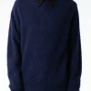 Fashion YMC - Earth Suedehead Knit in Navy Knitwear
