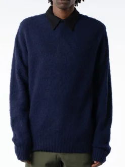 Fashion YMC - Earth Suedehead Knit in Navy Knitwear