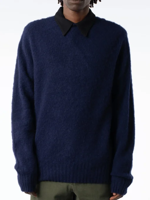 Fashion YMC - Earth Suedehead Knit in Navy Knitwear