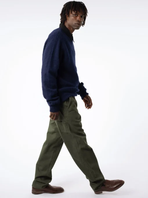 Fashion YMC - Earth Suedehead Knit in Navy Knitwear