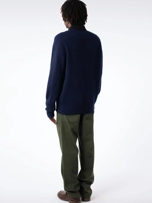 Fashion YMC - Earth Suedehead Knit in Navy Knitwear
