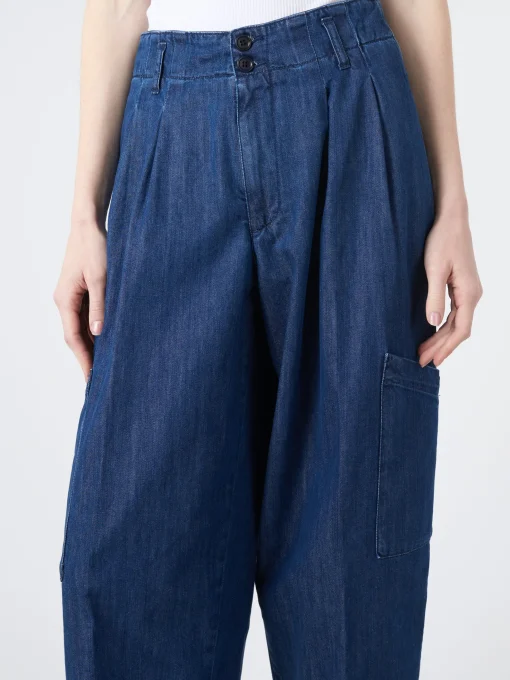 Discount YMC - Grease Trouser in Washed Indigo Women Pants | Overalls & Jumpsuits
