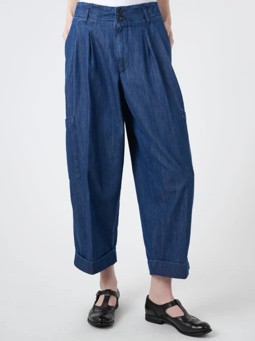 Discount YMC - Grease Trouser in Washed Indigo Women Pants | Overalls & Jumpsuits