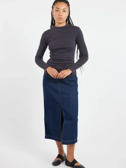 Clearance YMC - High Rain Top in Brown and Navy Women Tops & Blouses | T-Shirts