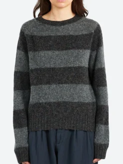 Online YMC - Jet Stripe Knit in Grey Stripe Women Tops & Blouses | Knitwear