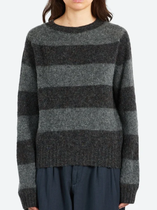 Online YMC - Jet Stripe Knit in Grey Stripe Women Tops & Blouses | Knitwear