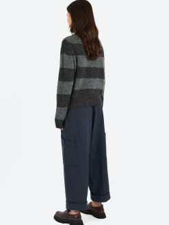 Online YMC - Jet Stripe Knit in Grey Stripe Women Tops & Blouses | Knitwear