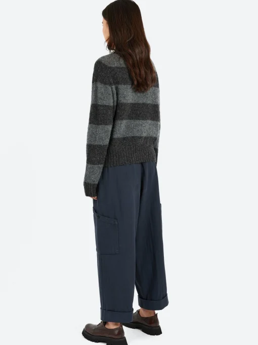 Online YMC - Jet Stripe Knit in Grey Stripe Women Tops & Blouses | Knitwear