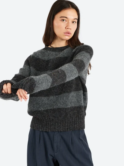 Online YMC - Jet Stripe Knit in Grey Stripe Women Tops & Blouses | Knitwear
