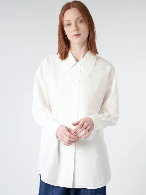 Outlet YMC - Lena Shirt in White Women Tops & Blouses | Button-Ups