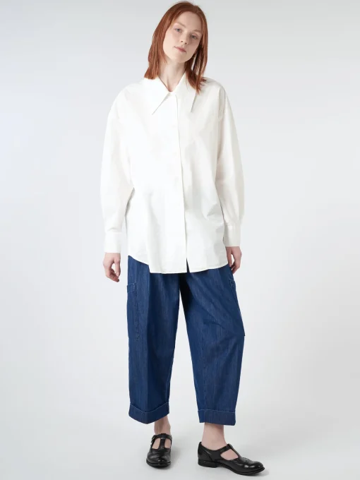 Outlet YMC - Lena Shirt in White Women Tops & Blouses | Button-Ups
