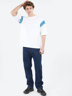 Hot YMC - Skate T-Shirt in White and Blue T-Shirts