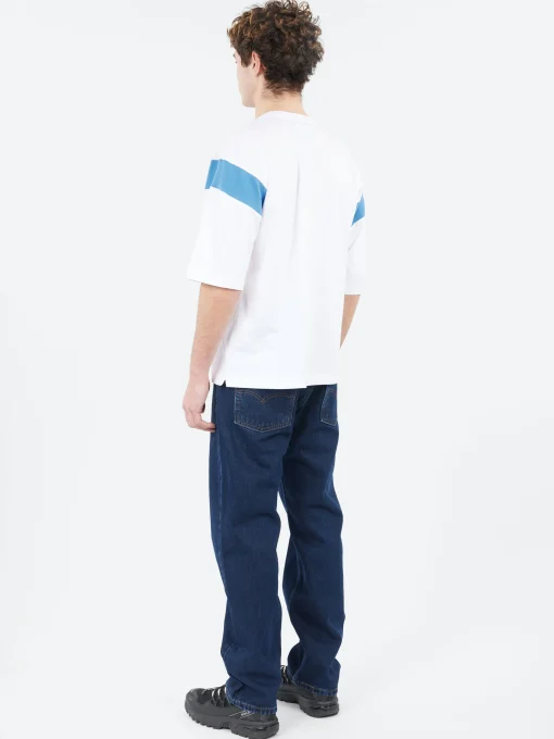 Hot YMC - Skate T-Shirt in White and Blue T-Shirts