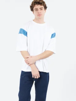 Hot YMC - Skate T-Shirt in White and Blue T-Shirts